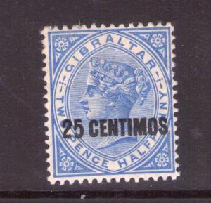 GIBRALTAR VICTORIA SG18 25c on 2/12d lightly hinged.