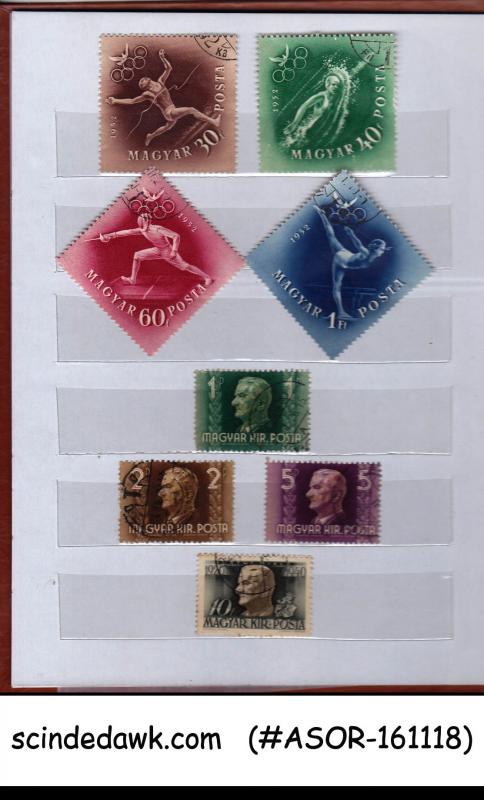 COLLECTION OF HUNGARY USED STAMPS IN SMALL STOCK BOOK - 100V