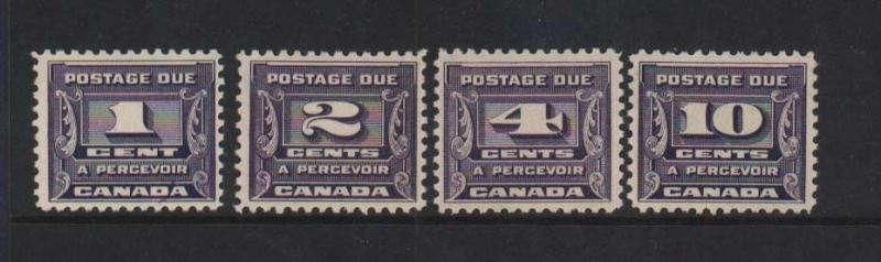 Canada #J11 - #J14 VF Mint Set