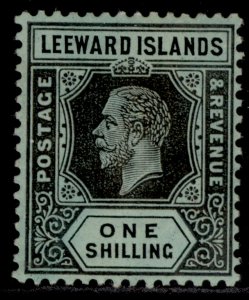 LEEWARD ISLANDS GV SG54a, 1s black/green, M MINT. Cat £90. WHITE BACK