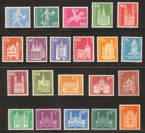 Switzerland Scott 382-399B (less 384) MNHOG - Swiss Culture and Places Short Set