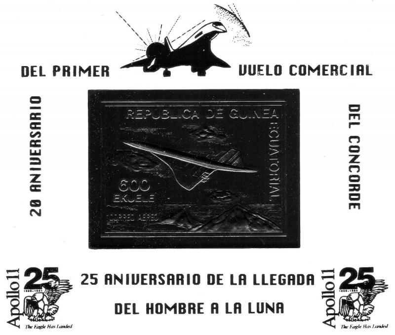 Equatorial Guinea '94 Concorde 20 Years/Apollo 11 Ann.SS Silver  MNH