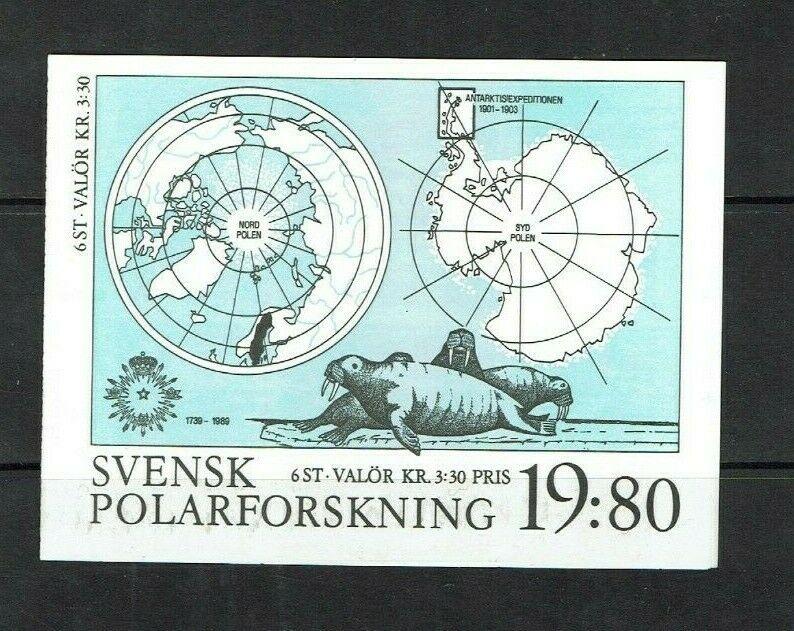 Sweden: 1989, 250th Anniversary Academy of Science, Polar Research, Booklet, MNH