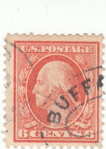 Scott # 379 - 6c Red Orange - Washington - Used 