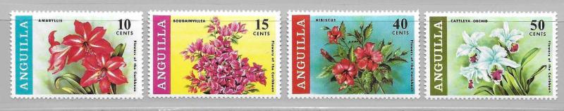 Anguilla 70-3 Flowers set MNH