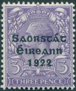 Ireland 1923 3d bluish violet SG57 unused