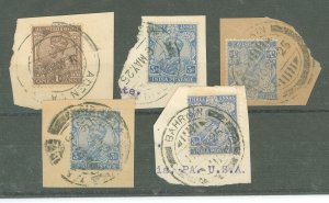 Aden  Indian stamps with Aden & Bahrain postmarks on piece