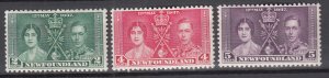 Newfoundland - 1937 Coronation Sc# 230/232 - MH (7003)