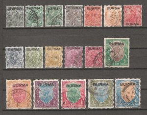 BURMA 1937 SG 1/18 USED Cat £900