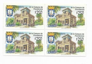 CHILE YEAR 1997 CENTENARY COMUNA DE LA PROVIDENCIA BUILDINGS PLACES BLOCK OF 4