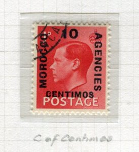 MOROCCO AGENCIES; 1936 Ed VIII surcharged issue used hinged 10c. MINOR VARIETY