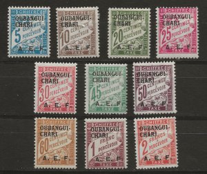 Ubangi-Chari-Chad J1-10 short set MH F/VF-VF 1928 SCV $25.90 (jr)