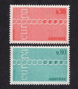 Andorra French  #205-206  MNH  1971    Europa