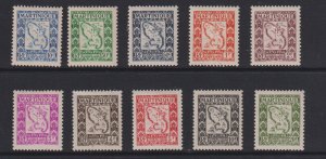 Martinique   #J37-J46 MH  1947  postage due  .  map