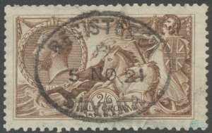 British Levant Great Britain 1921 2s 6d brown used in Smyrna SGZ293