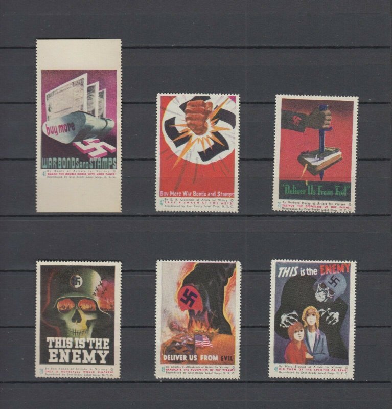 WWII German Third Reich Hitler Mint Vignette Collection (+120 stamps) Very Fine