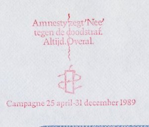 Meter cover Netherlands 1990 Amnesty International - Campaign against death pena