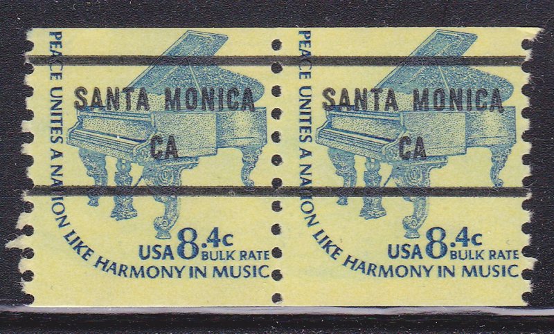 Precancel - Santa Monica, CA PSS 1615C-81 Coil Pair - MNH
