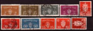 Norway lot of (10) Officials,used Cat.$8.20