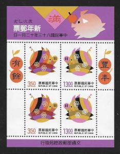 ROC Taiwan 1994 Year of the pig S/S MNH