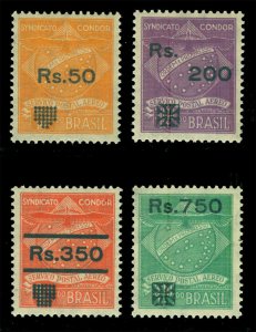 BRAZIL 1930 AIRMAIL - CONDOR SYNDICATE surcharged set  Sc# 1CL10-1CL13 mint MNH