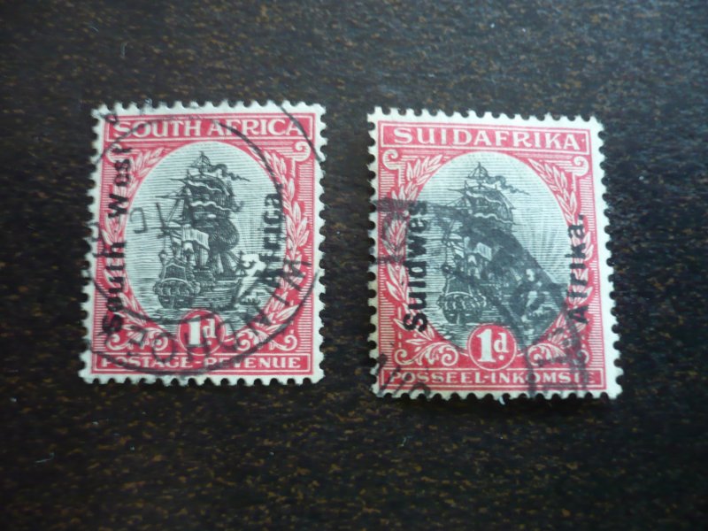 Stamps - South West Africa - Scott# 86c, 86d - Used Pair of Stamps