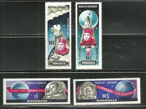 Mongolia 232-35 MNH Yuri Gagarin, First Man in Space