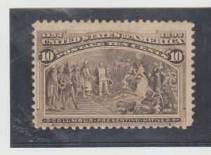 US Scott #237 Columbian Exposition 10¢ Black Brown  (1893) MH