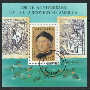 Thematic stamps TANZANIA 1992 DISCOVERY OF AMERICA MS1352 used