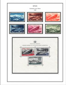 COLOR PRINTED SPAIN 1850-1940 STAMP ALBUM PAGES (42 illustrated pages)