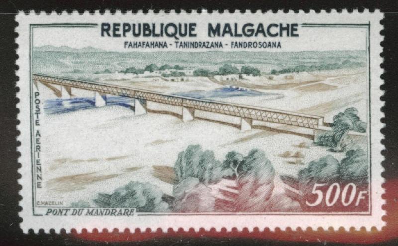 Madagascar Malagasy Scott C66 MNH** 500fr Bridge stamp CV$12