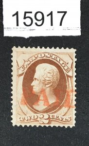 MOMEN: US STAMPS # 146 RED PAID CANCEL USED LOT #15917