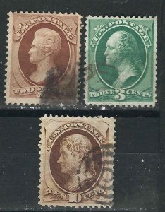 US 157-8, 161 Used F/VF 1873 SCV $51.00