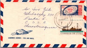 CUBA YRS'1940-90 ISSUE POSTAL HISTORY AIRMAIL COVER ADDR CZECH REP