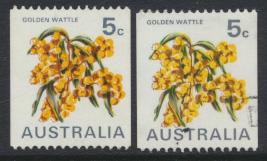 Australia  Sc# 439C Flowers Golden Wattle with paper variety Used see details 