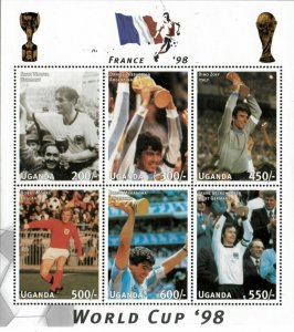 Uganda 1997 - WORLD CUP '98 - Sheet of 9 (Scott #1514) - MNH