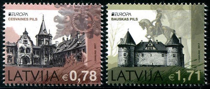 HERRICKSTAMP NEW ISSUES LATVIA EUROPA 2017 Castles