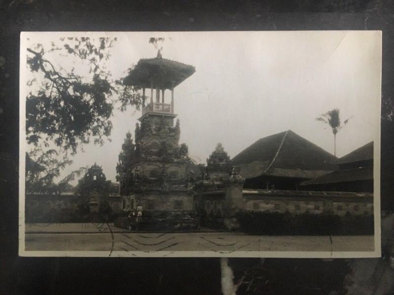 1938 Batavia Netherlands Indies Real Picture Postcard Cover RPPC Temple
