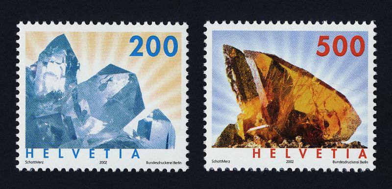 Switzerland 1130-1 MNH Minerals, Quartz, Tilanite