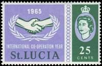 St. Lucia SG#215 Mint - 1965 25c.  - ICY Emblem -