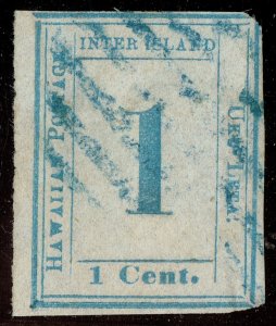 [mag915] HAWAII 1859 Scott#12 Only one recorded w/blue grid Expertise W.T.Crowe