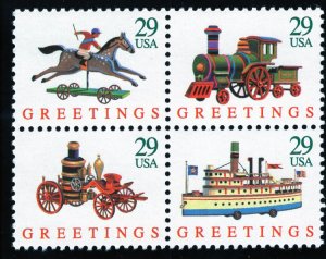 2714a Greetings, MNH blk/4