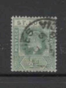 ST. LUCIA #43 1902 1/2p KING EDWARD VII F-VF USED