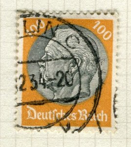 GERMANY; 1933-41 early Hindenburg issue fine used shade of 100pf. value