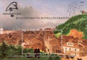 Brazil 1989 FRENCH REVOLUTION Philexfrance'89 s/s Perforated Mint (NH)