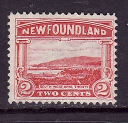 Newfoundland-Sc#132-used 2c carmine South West Arm-1923-id#14-