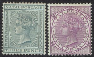 NATAL 1882 QV 3D AND 6D WMK CROWN CA