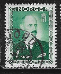 Norway 275: 1k King Haakon VII, used, F-VF