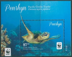 Cook Islands Penrhyn 2014 SG649 $7.50 Green Turtle MS MNH