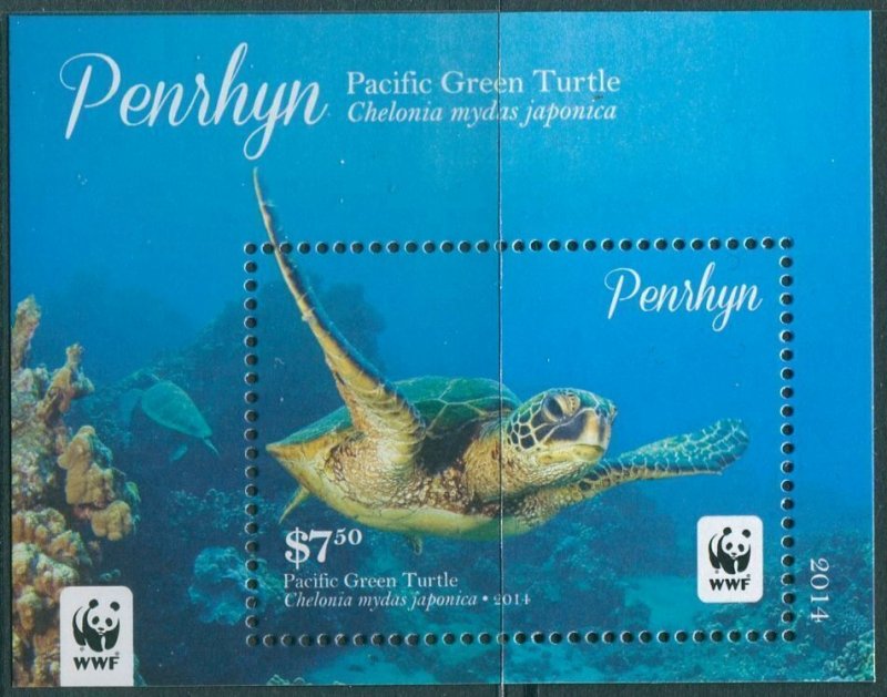 Cook Islands Penrhyn 2014 SG649 $7.50 Green Turtle MS MNH